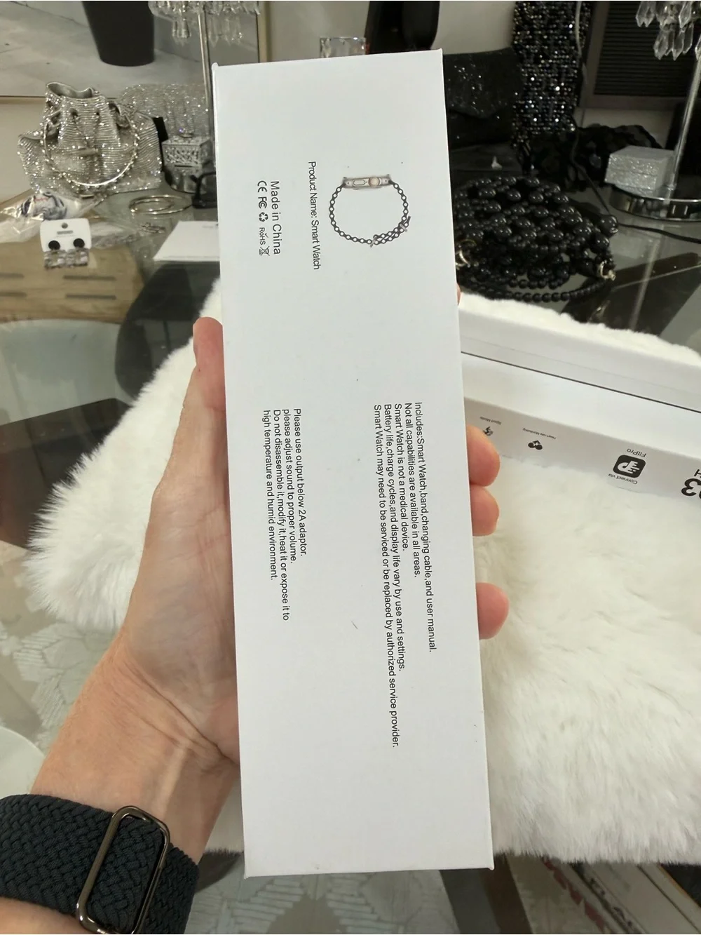 Ultra Smartwatch in Beige with Wireless Charging